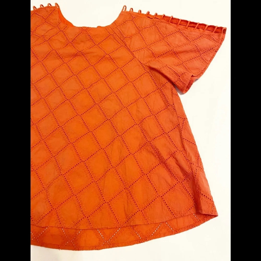 Madewell Embroidered Lattice Swing Top Sz M - Picture 3 of 7